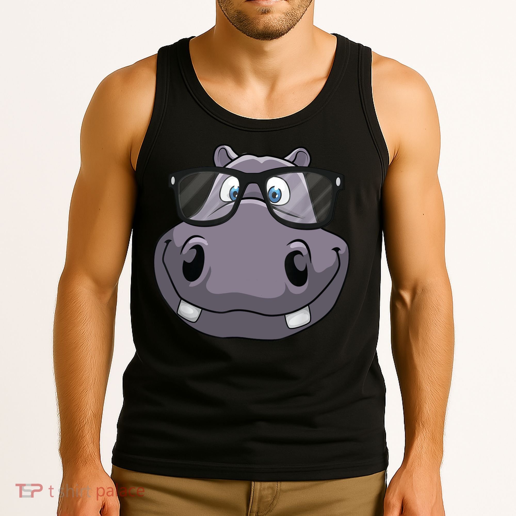 Cool Hippo For Reading Hippopotamus Zoo Tank Top