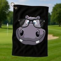 Cool Hippo For Reading Hippopotamus Zoo Golf Towel thumb 1