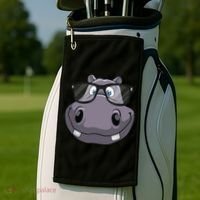 Cool Hippo For Reading Hippopotamus Zoo Golf Towel thumb 2