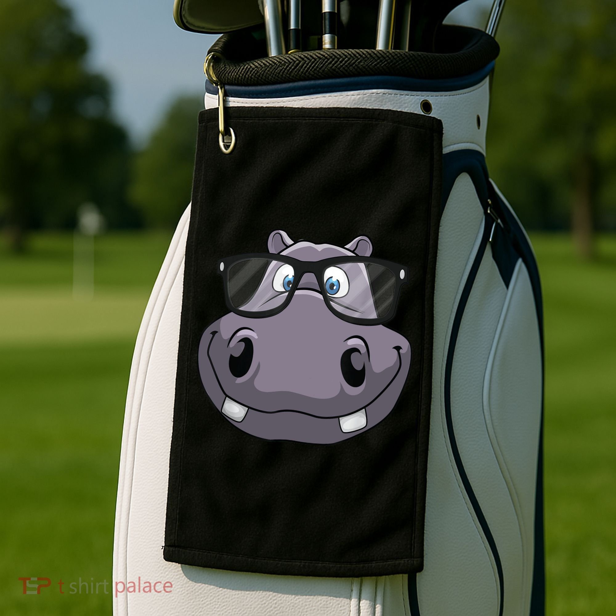 Cool Hippo For Reading Hippopotamus Zoo Golf Towel