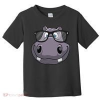Cool Hippo For Reading Hippopotamus Zoo Toddler T-Shirt thumb 0