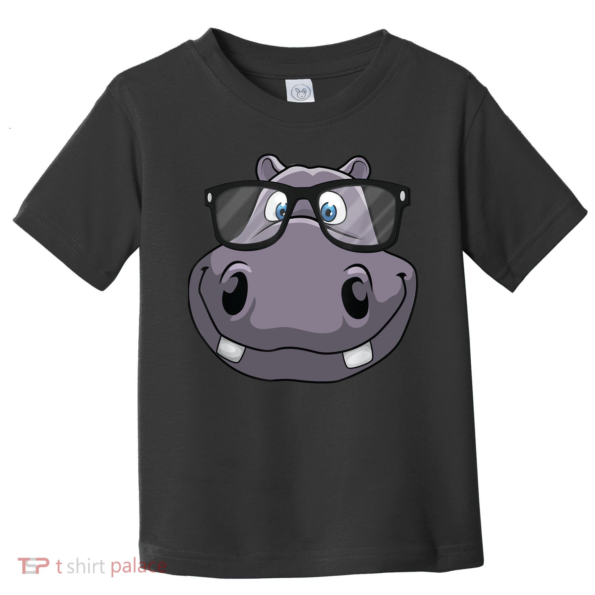 Cool Hippo For Reading Hippopotamus Zoo Toddler T-Shirt