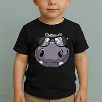 Cool Hippo For Reading Hippopotamus Zoo Toddler T-Shirt thumb 2