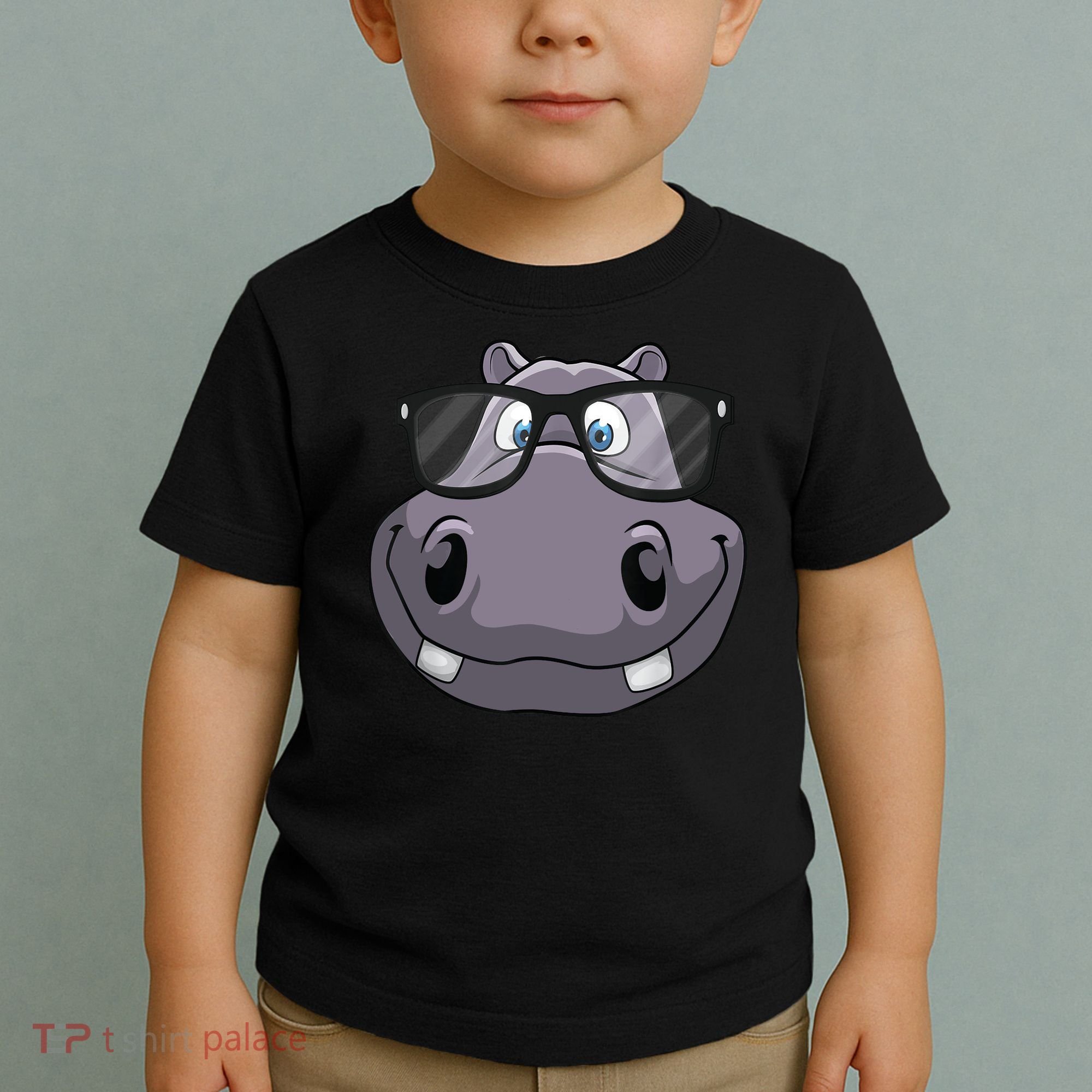 Cool Hippo For Reading Hippopotamus Zoo Toddler T-Shirt
