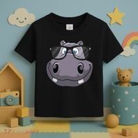 Cool Hippo For Reading Hippopotamus Zoo Toddler T-Shirt thumb 3