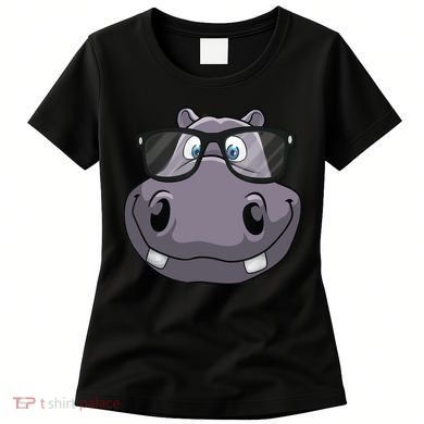 Cool Hippo For Reading Hippopotamus Zoo Women's T-Shirt