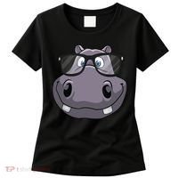 Cool Hippo For Reading Hippopotamus Zoo Women's T-Shirt thumb 0