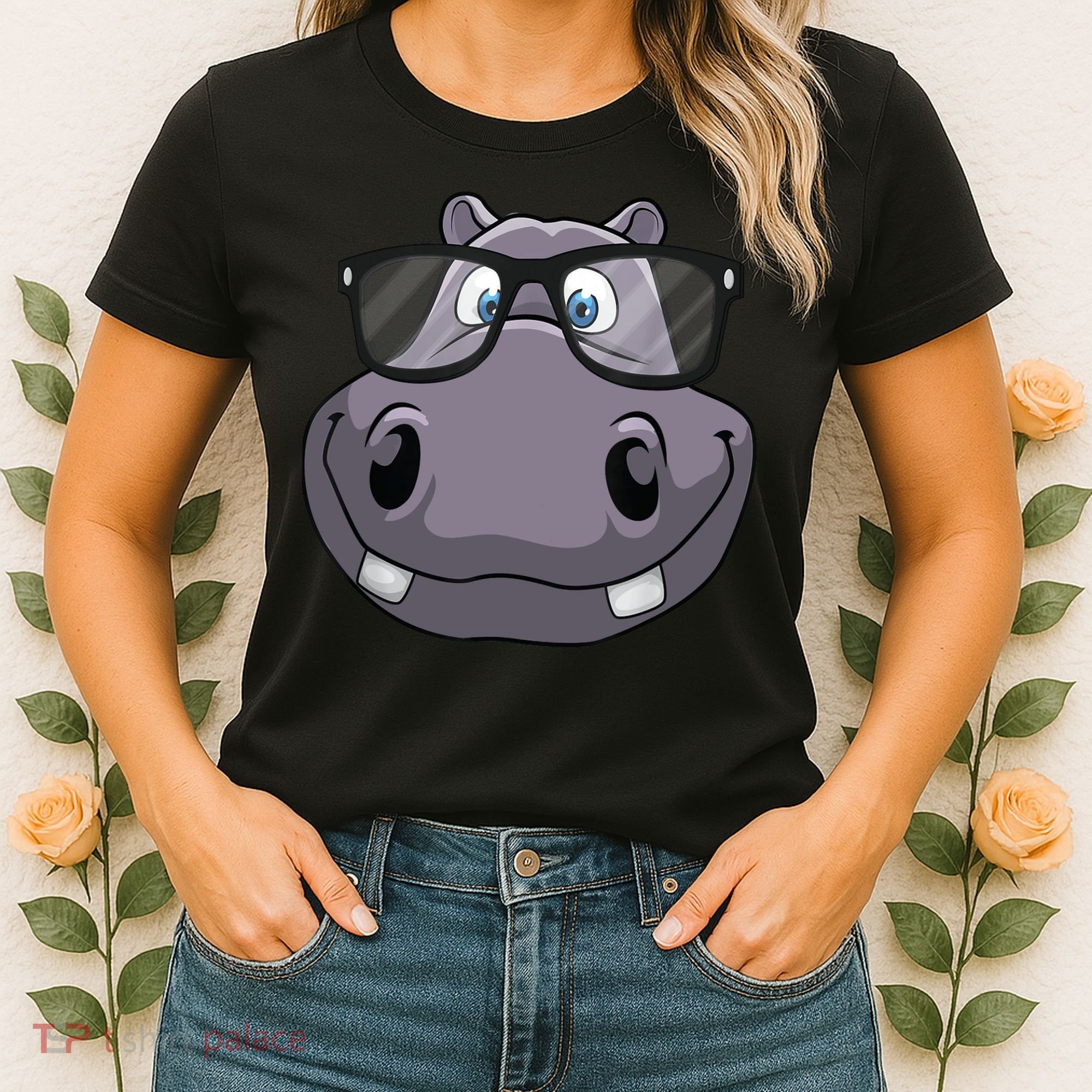 Cool Hippo For Reading Hippopotamus Zoo Women's T-Shirt