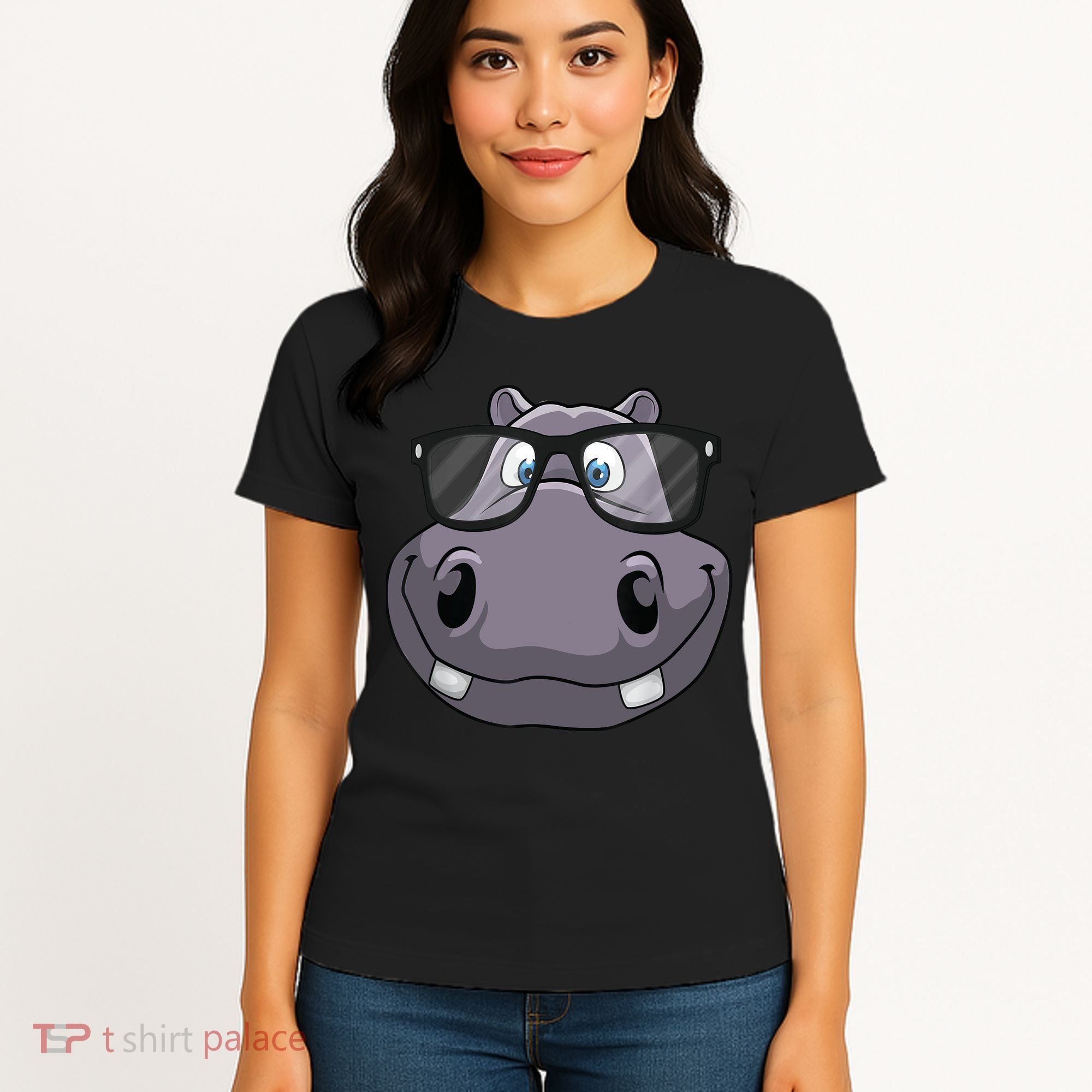 Cool Hippo For Reading Hippopotamus Zoo Women's T-Shirt
