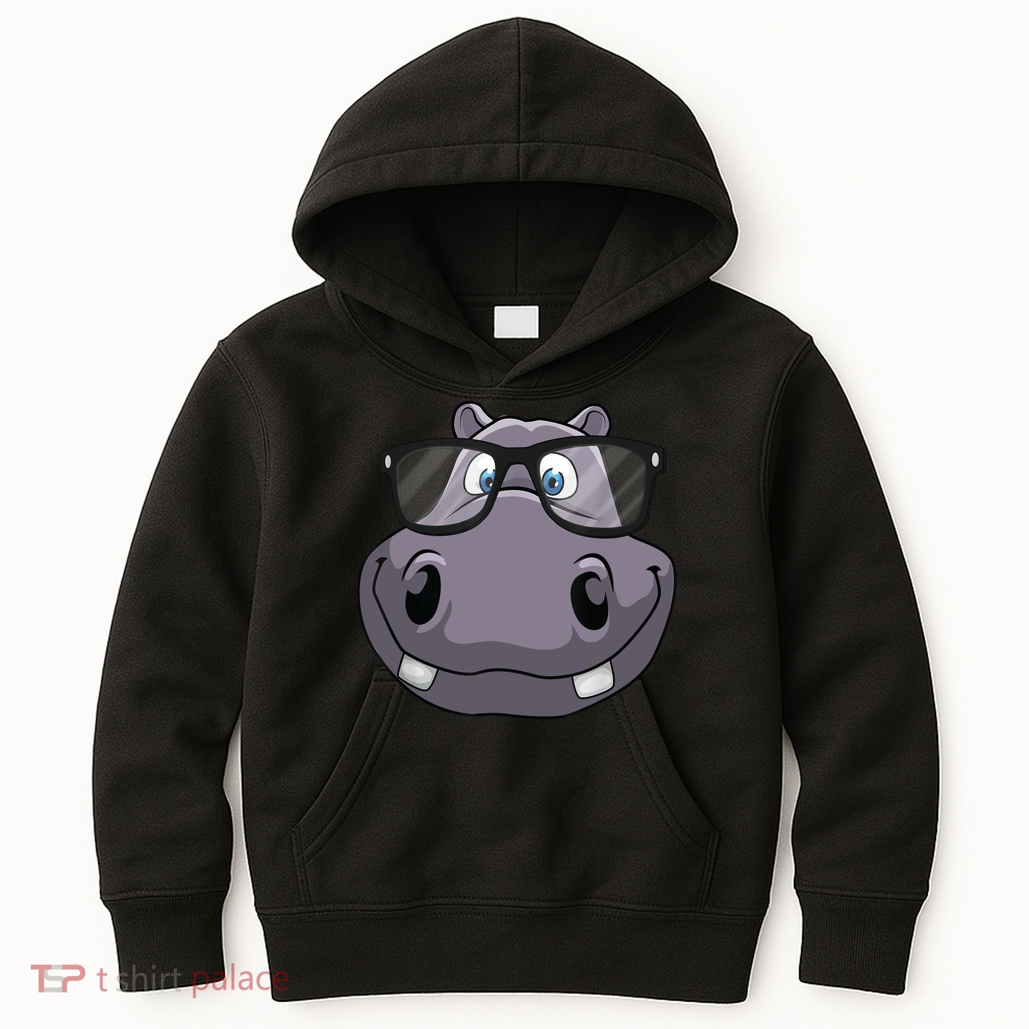Cool Hippo For Reading Hippopotamus Zoo Kids Hoodie