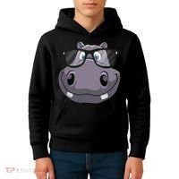 Cool Hippo For Reading Hippopotamus Zoo Kids Hoodie thumb 4