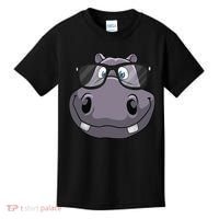 Cool Hippo For Reading Hippopotamus Zoo Kids T-Shirt thumb 0