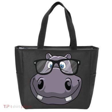 Cool Hippo For Reading Hippopotamus Zoo Tote Bag