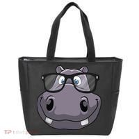 Cool Hippo For Reading Hippopotamus Zoo Tote Bag thumb 0