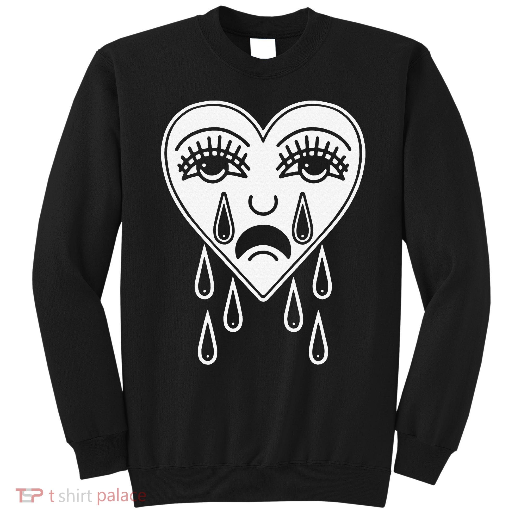 Crying Heart Flash Alternative Traditional Tattoo Artist Emo Sweatshirt