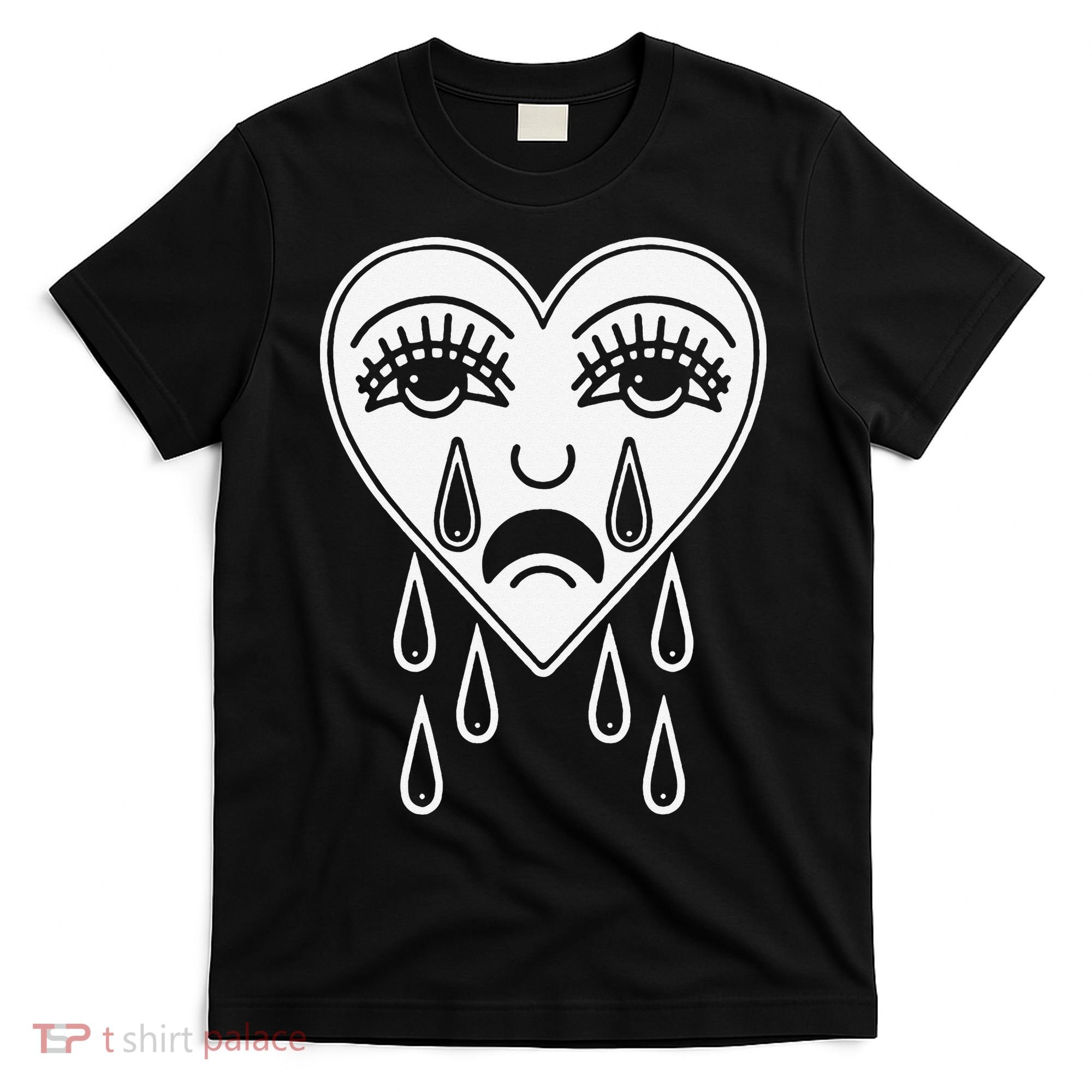 Crying Heart Flash Alternative Traditional Tattoo Artist Emo T-Shirt