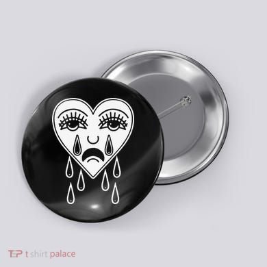 Crying Heart Flash Alternative Traditional Tattoo Artist Emo Button