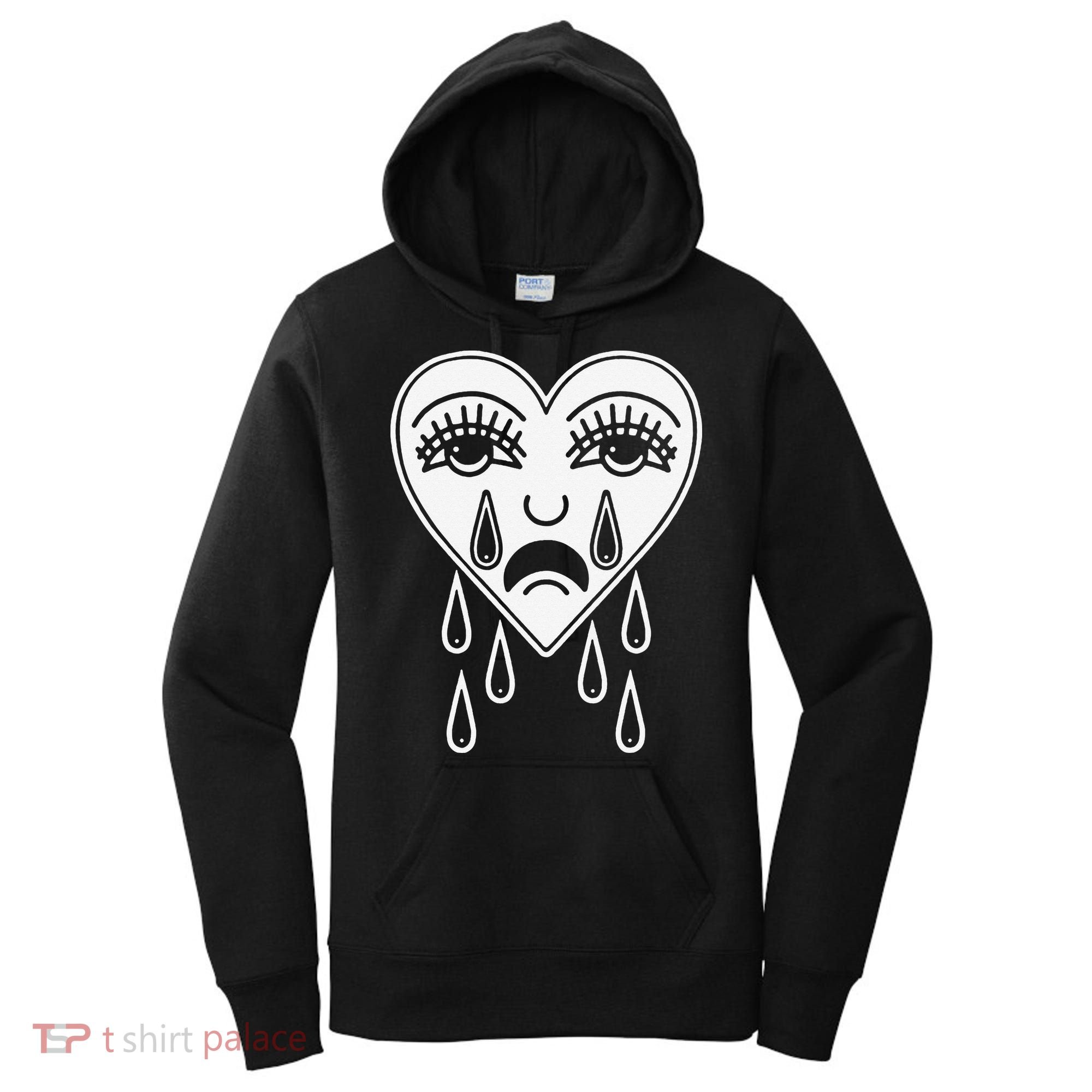 Crying Heart Flash Alternative Traditional Tattoo Artist Emo Women's Hoodie