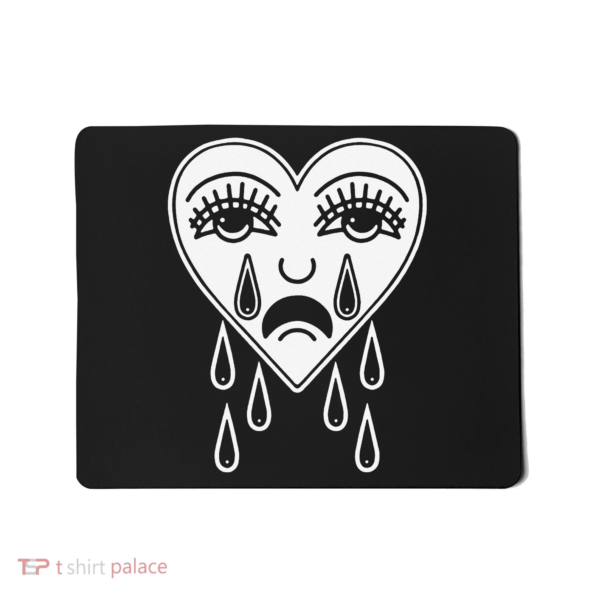 Crying Heart Flash Alternative Traditional Tattoo Artist Emo Mousepad