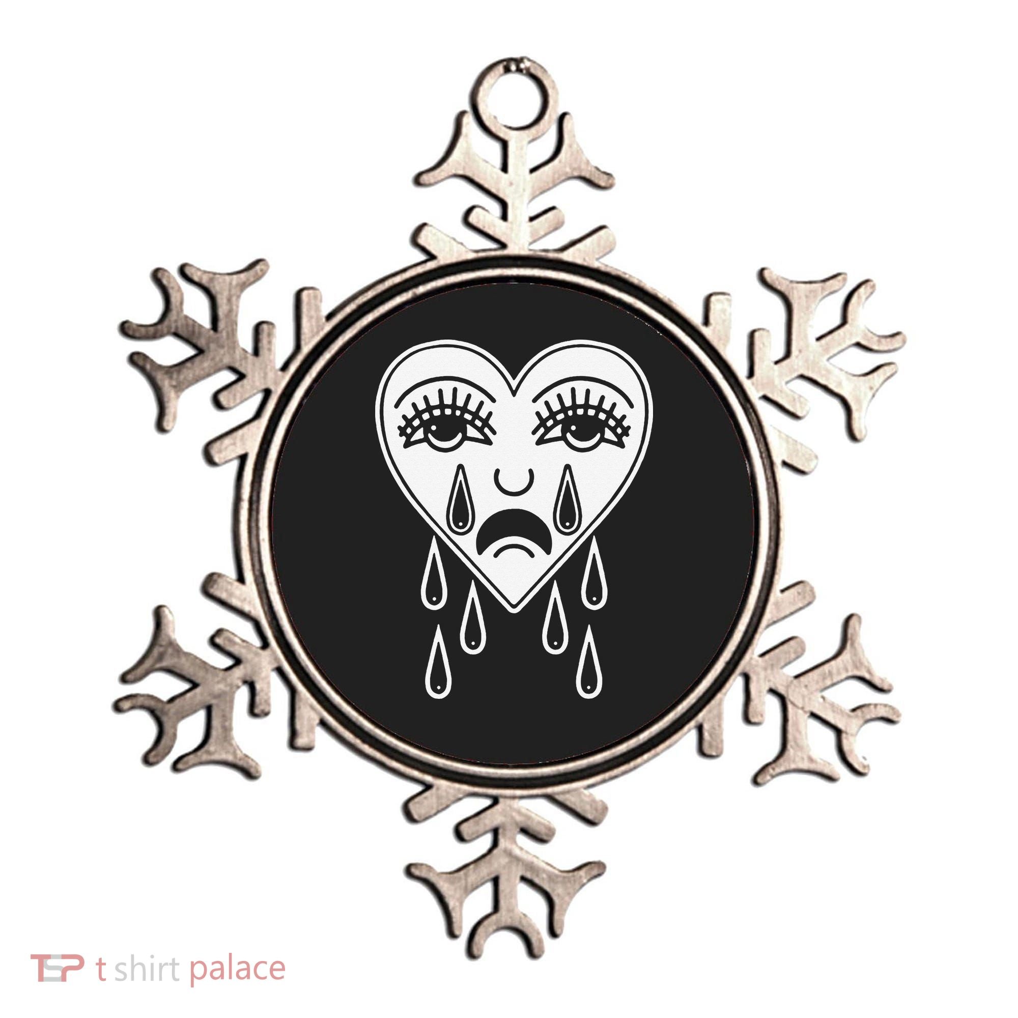 Crying Heart Flash Alternative Traditional Tattoo Artist Emo Ornament
