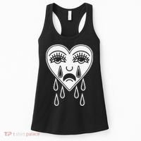 Crying Heart Flash Alternative Traditional Tattoo Artist Emo Women's Tank Top thumb 0