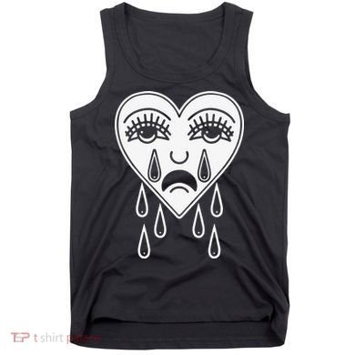 Crying Heart Flash Alternative Traditional Tattoo Artist Emo Tank Top
