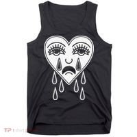 Crying Heart Flash Alternative Traditional Tattoo Artist Emo Tank Top thumb 0