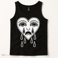 Crying Heart Flash Alternative Traditional Tattoo Artist Emo Tank Top thumb 2