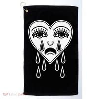 Crying Heart Flash Alternative Traditional Tattoo Artist Emo Golf Towel thumb 0
