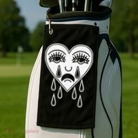 Crying Heart Flash Alternative Traditional Tattoo Artist Emo Golf Towel thumb 2