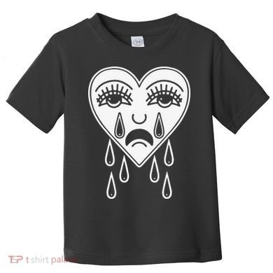 Crying Heart Flash Alternative Traditional Tattoo Artist Emo Toddler T-Shirt