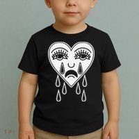 Crying Heart Flash Alternative Traditional Tattoo Artist Emo Toddler T-Shirt thumb 2