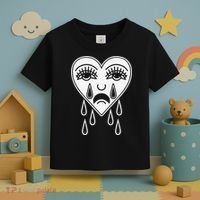 Crying Heart Flash Alternative Traditional Tattoo Artist Emo Toddler T-Shirt thumb 3