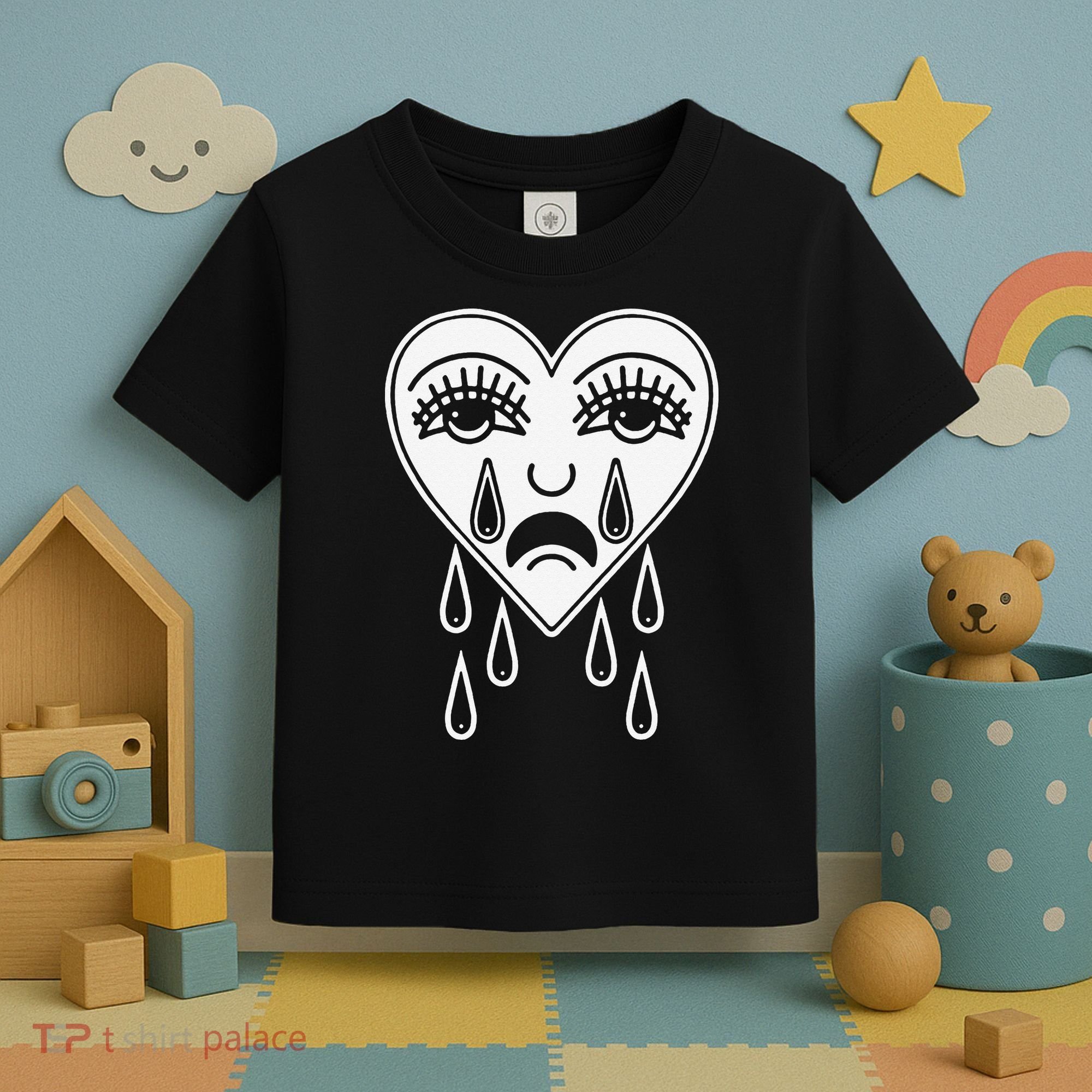 Crying Heart Flash Alternative Traditional Tattoo Artist Emo Toddler T-Shirt