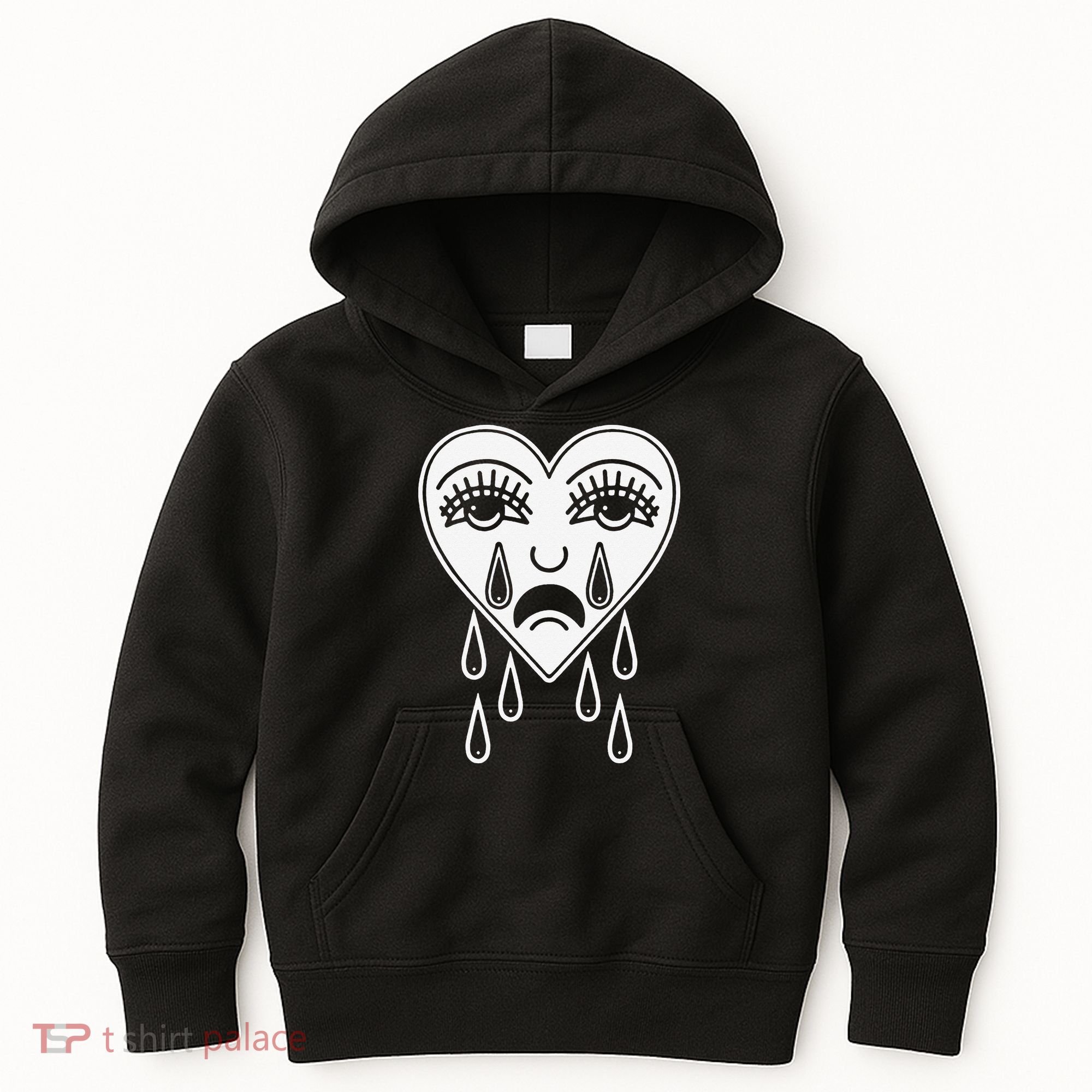 Crying Heart Flash Alternative Traditional Tattoo Artist Emo Kids Hoodie