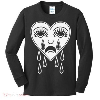 Crying Heart Flash Alternative Traditional Tattoo Artist Emo Kids Long Sleeve Shirt
