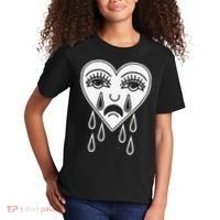 Crying Heart Flash Alternative Traditional Tattoo Artist Emo Kids T-Shirt thumb 2