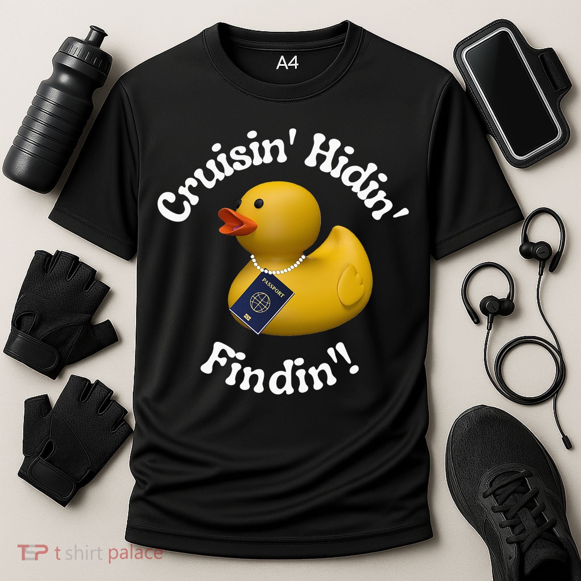 Cruising Hiding Finding Rubber Ducks Passport Hunt Hide Find Cooling Performance Crew T-Shirt