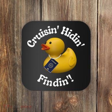 Cruising Hiding Finding Rubber Ducks Passport Hunt Hide Find Coaster