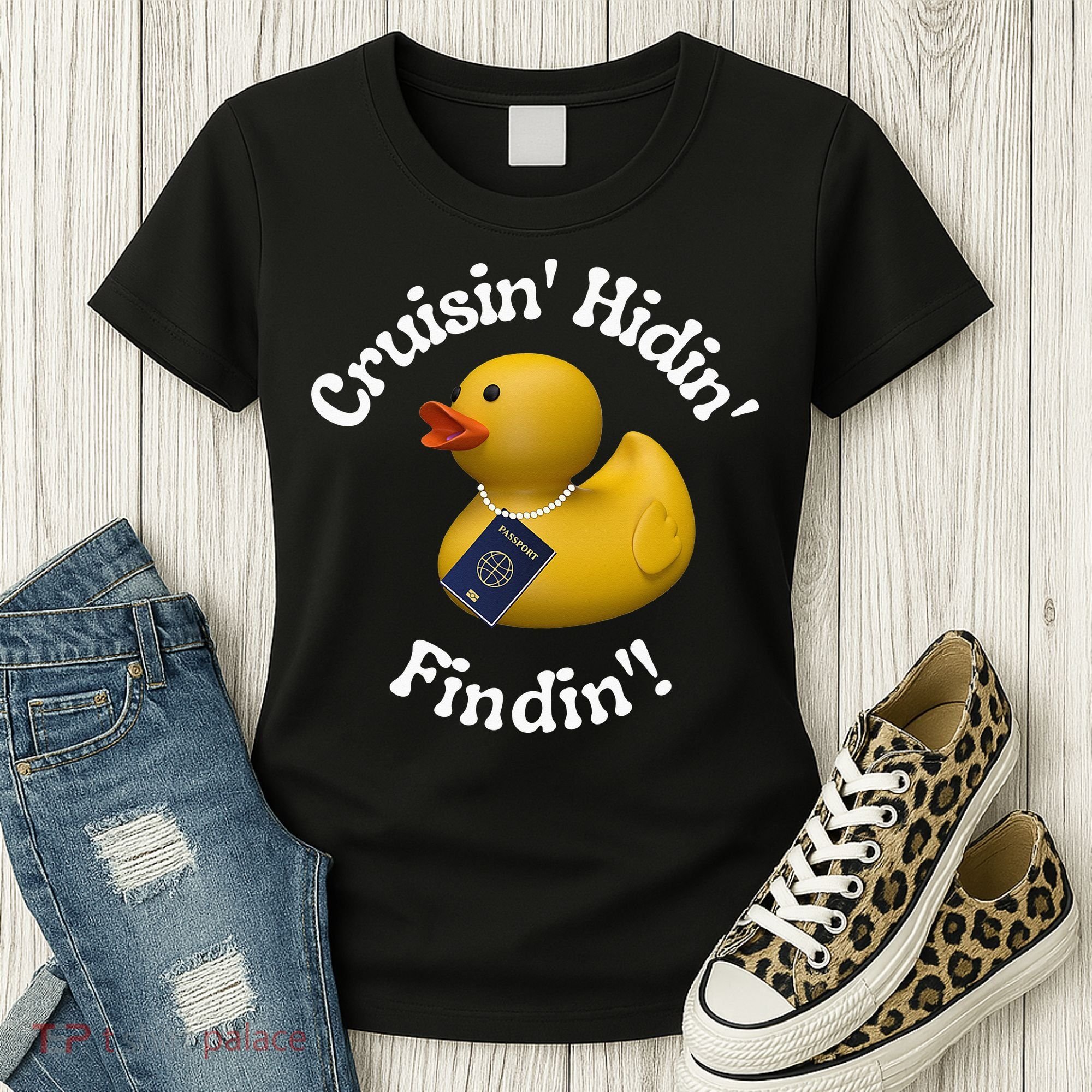 Cruising Hiding Finding Rubber Ducks Passport Hunt Hide Find Women's T-Shirt