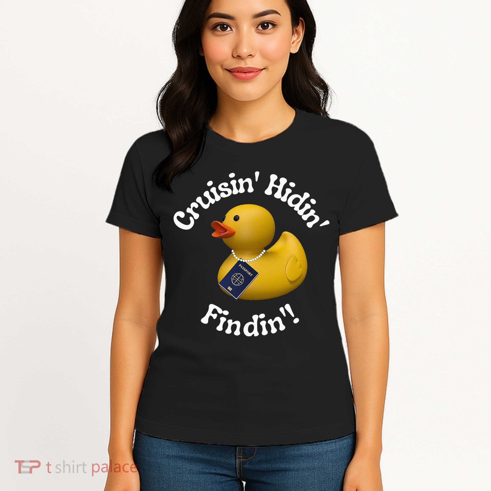 Cruising Hiding Finding Rubber Ducks Passport Hunt Hide Find Women's T-Shirt