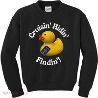 Cruising Hiding Finding Rubber Ducks Passport Hunt Hide Find Kids Sweatshirt thumb 0