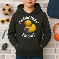 Cruising Hiding Finding Rubber Ducks Passport Hunt Hide Find Kids Hoodie thumb 2