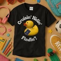 Cruising Hiding Finding Rubber Ducks Passport Hunt Hide Find Kids T-Shirt thumb 3