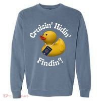 Cruising Hiding Finding Rubber Ducks Passport Hunt Hide Find Garment-Dyed Sweatshirt thumb 0