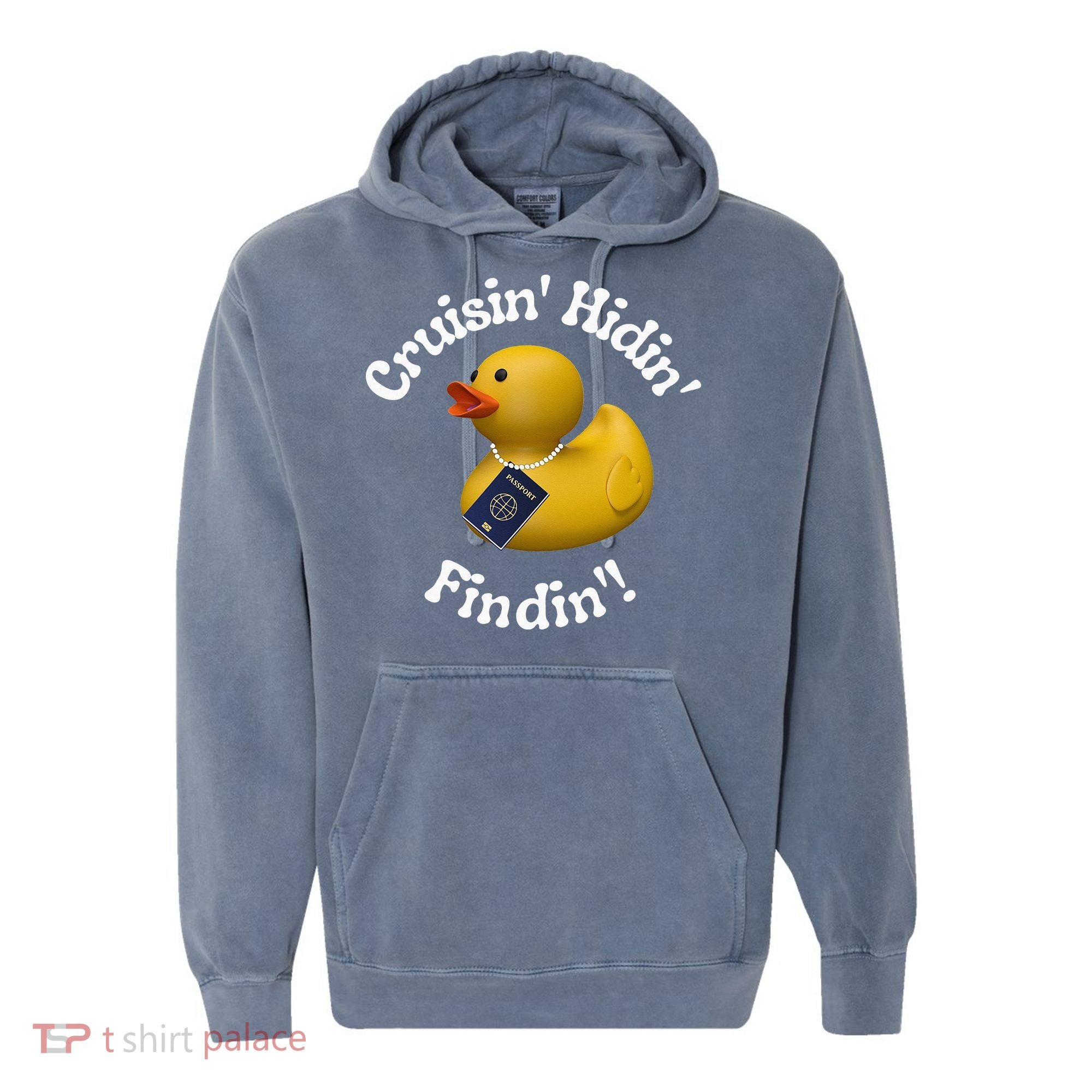 Cruising Hiding Finding Rubber Ducks Passport Hunt Hide Find Comfort Colors Garment-Dyed Hooded Sweatshirt