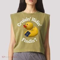 Cruising Hiding Finding Rubber Ducks Passport Hunt Hide Find Garment-Dyed Women's Muscle Tee thumb 2