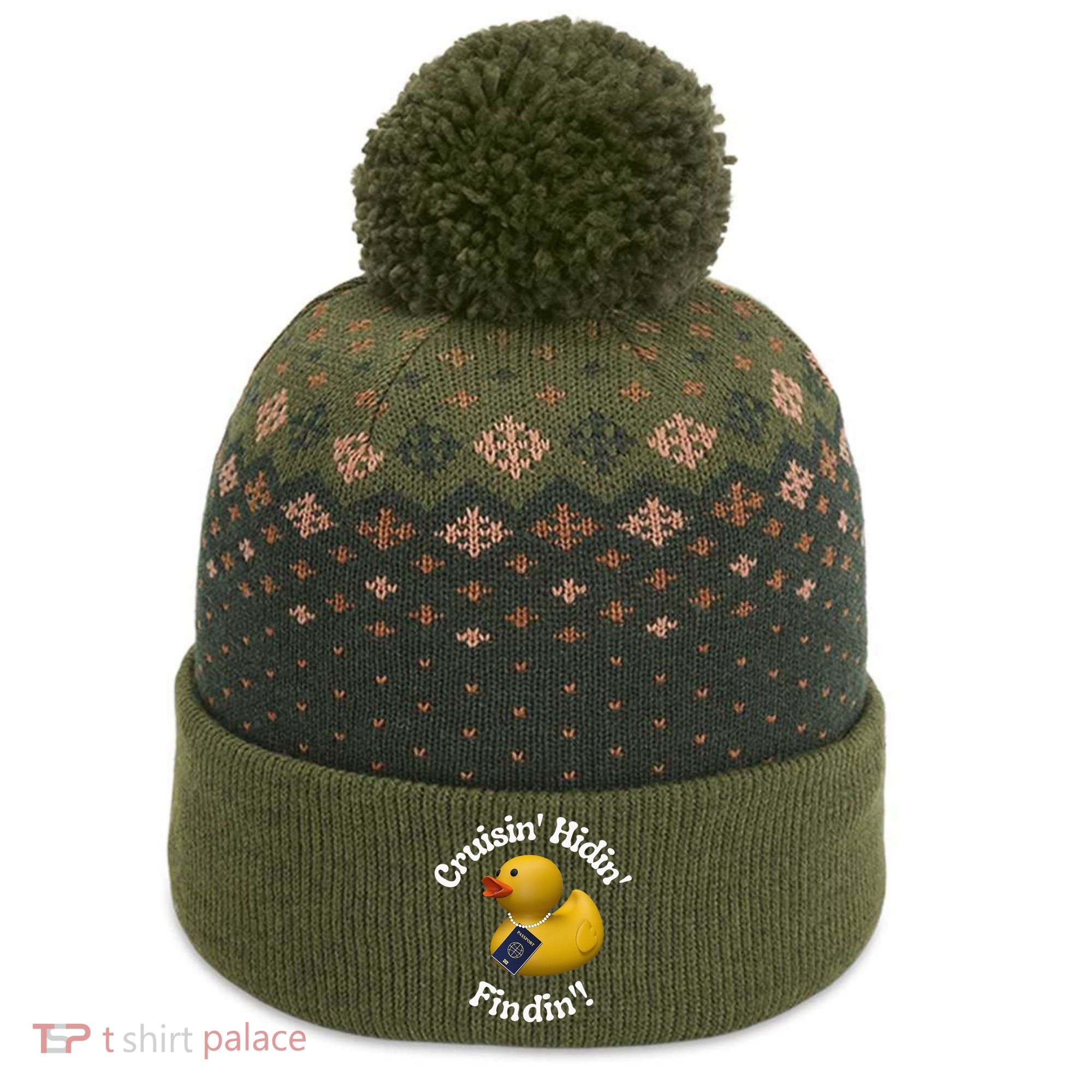Cruising Hiding Finding Rubber Ducks Passport Hunt Hide Find The Baniff Cuffed Pom Beanie