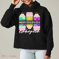 Cute Happy First Day Of Kindergarten Ladies Heavyweight Boxy Pullover Hoodie thumb 0