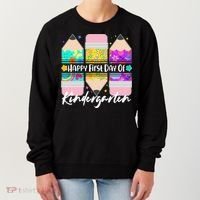 Cute Happy First Day Of Kindergarten Women's Sweatshirt thumb 0